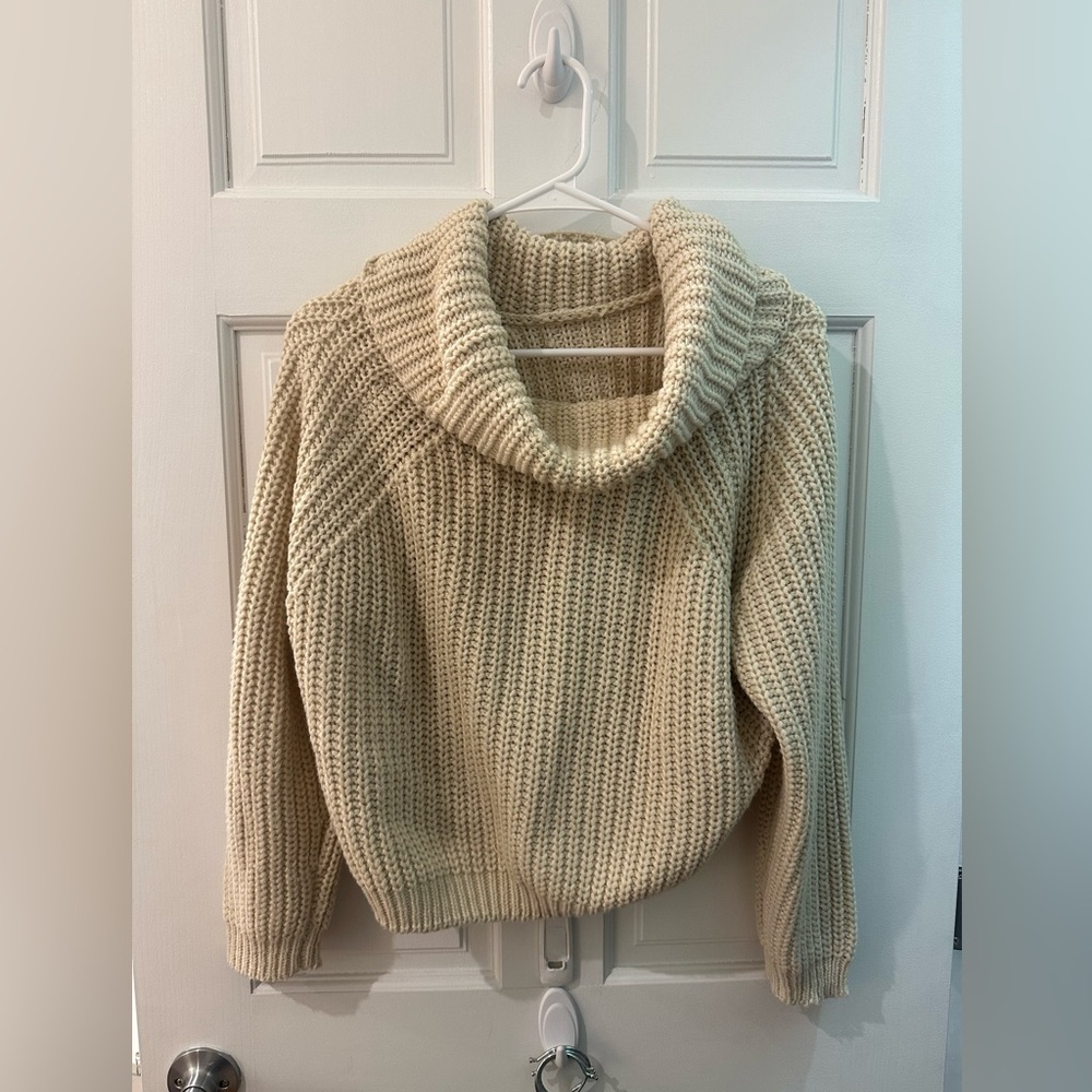 Tan cowl neck sweater
